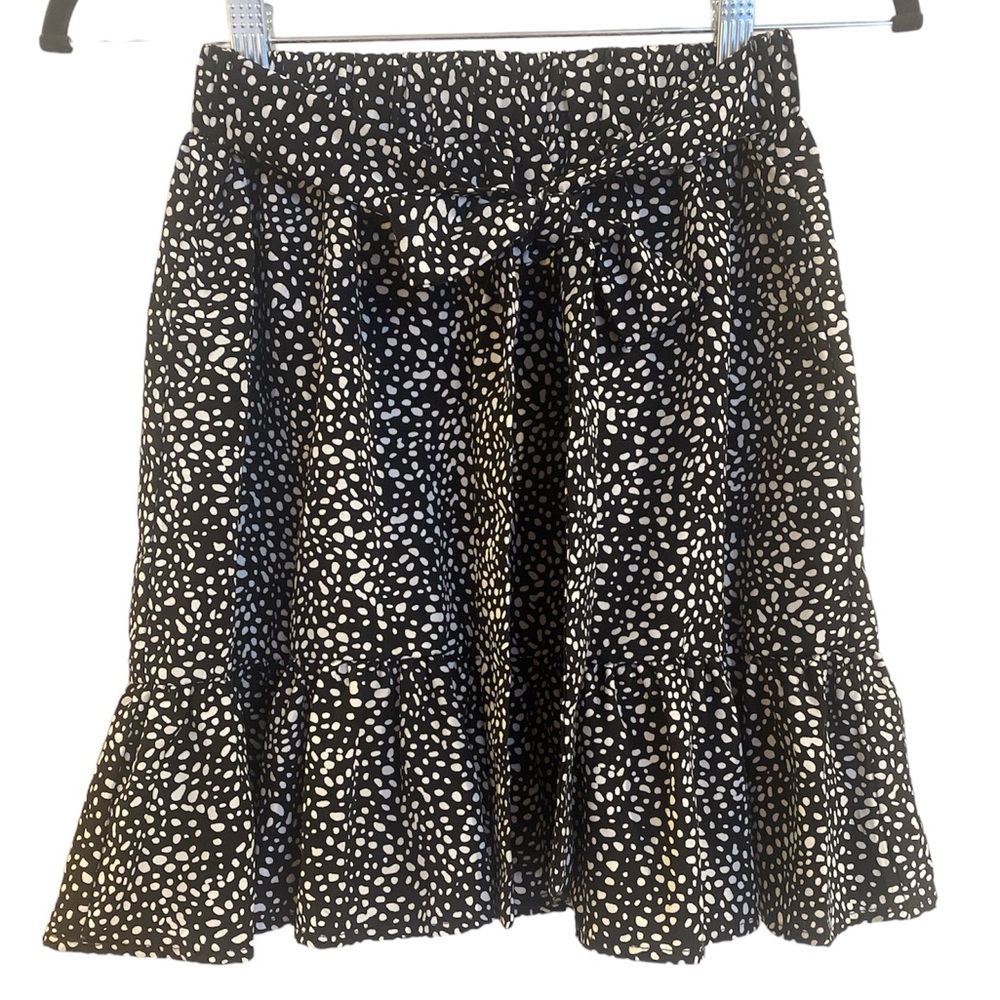 Women’s Black Polka Dot Short Skirt, Size S.
